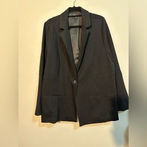 Torrid Studio Blazer One Button Full Sleeve Black Work Blazer Office Plus Size